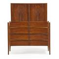 Piet hein attr tall dresser denmark 1960s teak brass stamped made in denmark overall 54 12 x 45 12 x 22 12 lower chest 34 12