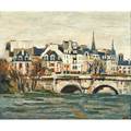Ginette rapp american 19281998 oil on linen view of the seine framed signed 23 58 x 28 34