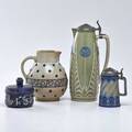 German stoneware four pieces 20th c all marked tallest 11 34