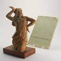Emile bracquemond french 20th c patinated plaster sculpture of dancing woman on wood base together with folio of works by the artist france ca1940 signed e bracquemond 14 34 x 8 34 x 5