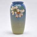 Weller hudson vase decorated with dogwood flowers zanesville oh early 1920smid 1930s impressed mark 9 12 x 3 12 dia