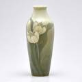 Weller hudson vase decorated with white tulips zanesville oh early 1920smid1930s stamped weller 11 x 3 12 dia