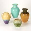 Fulper four vases flemington nj ca 19161922 two baluster 576 and two twohandled glazed earthenware some marked tallest 11 12