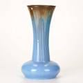 Fulper trumpet vase 55l in chinese blue flamb glaze flemington nj ca 19101916 glazed earthenware rectangular ink mark 13 34 x 7 14 dia