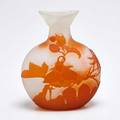 Galle cameo glass vase with floral decoration nancy france first quarter 20th c acid etched galle 5 34 x 4 12 dia
