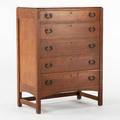 Limbert five drawer tall chest grand rapids mi ca 1915 quartersawn oak patinated hardware branded mark 48 12 x 36 x 20