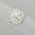 Art deco diamond platinum ring oec diamond 140 cts by formula in square setting to tapered shoulders accents 55 cts tw ca 1930 size 6 12