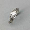 Art deco diamond platinum engagement ring asscher cut diamond 529 x 610 x 320 mm 84 ct by formula and baguette cut diamond shoulders marked 10 ir pt size 7 250 dwt