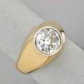 Approx 250 cts diamond gypsy style ring bright oec diamond 9 x 88 mm diameter in 14k yg size 9 14 88 dwt