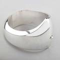 Georg jensen silver hinged cuff 107 asymmetric modernist design by nanna and jrgen ditzel denmark after 1945 2 18 tapers 2 x 2 716 interior 116 gs
