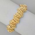Modernist 14k yellow gold bracelet textured reedlike links ca 1960 8 12 422 dwt