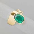 Modernist 14k gold and emerald ring bright oval faceted emerald 11 x 85 mm approx 240 cts in bright gold size 5 12 57 dwt
