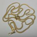 14k yellow gold long chain with slide dated 1873 solid curb links with bright cut terminal and swivel shield shaped slide with presentational engraving to samuel laverly 1873 chain 62 drop 1