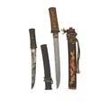 Japanese tantos two with indistinct hamons 19th c one signed larger 15 12