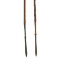 Persian pikes two 19th19th c one with gilt decoration the other with carved wood shaft longer 91