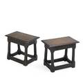 Pair of english joint stools two in oak 19th c 14 x 16 12 x 10 14