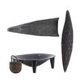 Oceanic items four 20th c admiralty island bowl sepik river bowl crocodile canoe prow and nut bowl longest 29 12