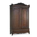 American armoire quartersawn oak with carved decoration two paneled doors over two drawers ca 1900 84 x 57 x 23