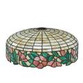 Leaded glass shade floral decorated border 20th c 16 dia