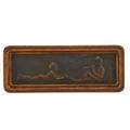 Kurt schmid german 19011968 bronze plaque depicting a boy with horn and a reclining girl framed signed 6 12 x 19 12