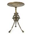 Napoleon iii tray top table bronze and brass ca 1880 25 14 x 15 dia