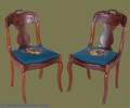 Empire Style Mahogany Chairs w Needlepoint Seats