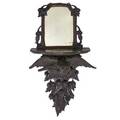 Carved wood mirrored wall shelf eagle form 19th c 38 x 18 x 10