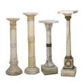 Alabaster and onyx pedestals four in columnar form 20th c tallest 45