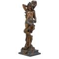 After emmanuel villanis french 18581914 art nouveau bronze lamp with nude female holding flower blossoms on marble base early 20th c 34 x 12 x 9 12