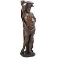 Continental figural pedestal faux painted and walnut depicting a classical figure 19th c 61 12