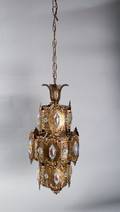 Spanish Style Pierced Brass Light Fixture