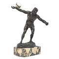 E hamburger german 18901930 bronze sculpture of an athlete balancing a marble ball on one arm early 20th c signed 19