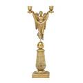 Dore bronze figural candlestick 2light with angel and garland european 19th c 17