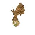 Bronze goat form sconce goat eating leaves with art glass shade electrified european 20th c 17 x 13