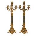 Pair of dore bronze candelabra 3light european early 20th c 21 12