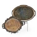 Gorham  reed  barton plated trays four 19th20th c gorham silversoldiered reed  barton victorian aesthetic style and two greek revival style gorham and reed  barton marked largest 37