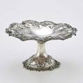 S kirk  son co sterling repousse compote chased grape vine rim and dome foot with pierced vine edge 18961924 4 34 1884 ot