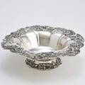 American art nouveau sterling center bowl by towle pierced and applied poppy rim and foot ca 1900 4349 aira 14 12 x 14 12 547 ot