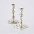 Pair of tiffany  co sterling candle stands marked reproductions of originals by christopher robert ny 1731 19171947 6 34 2242 ot