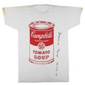 Andy warhol american 19281987 soup can 1980 screenprint on tshirt signed and dated size large 4244 provenance vermillion limited editions collection minneapolis
