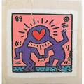 Keith haring american 19581990 kong 1988 screenprint in colors on canvas 7 34 x 7 12 provenance private collection note wedding announcement for the union of estefania kong and lawrenc