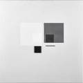 Richard lin british b1933 black squared 1968 oil perspex and aluminum on canvas plexiglas box frame 25 x 25 provenance marlborough gallery new york label on verso private collection