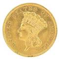 1859 3 us gold coin vf 30