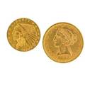 Us gold coins two 1892 500 and a 1929 2 12 d