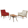 Gibbings widdicomb side table two lounge chairs