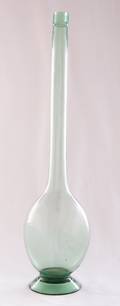 Hand Blown Green Glass Stretch Bottle Vase
