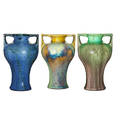 Fulper three baluster vases