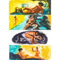 Eric fischl american b 1948 five works floating island i ii iii iv and v 1987 five aquatints in colors framed separately each signed and numbered 1645 11 12 x 31 14 sheet four wor