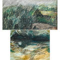 Alan gussow american 19311997 two works untitled 1961 two pastels on paper framed separately both signed and dated 5 14 x 9 34 sight 5 78 x 7 34 sight provenance private coll