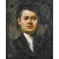 Joseph stella american 18771946 selfportrait ca 1900 oil on canvas framed signed with estate stamp 20 12 x 16 12 provenance giovanni stella md the brother of the artist mrs